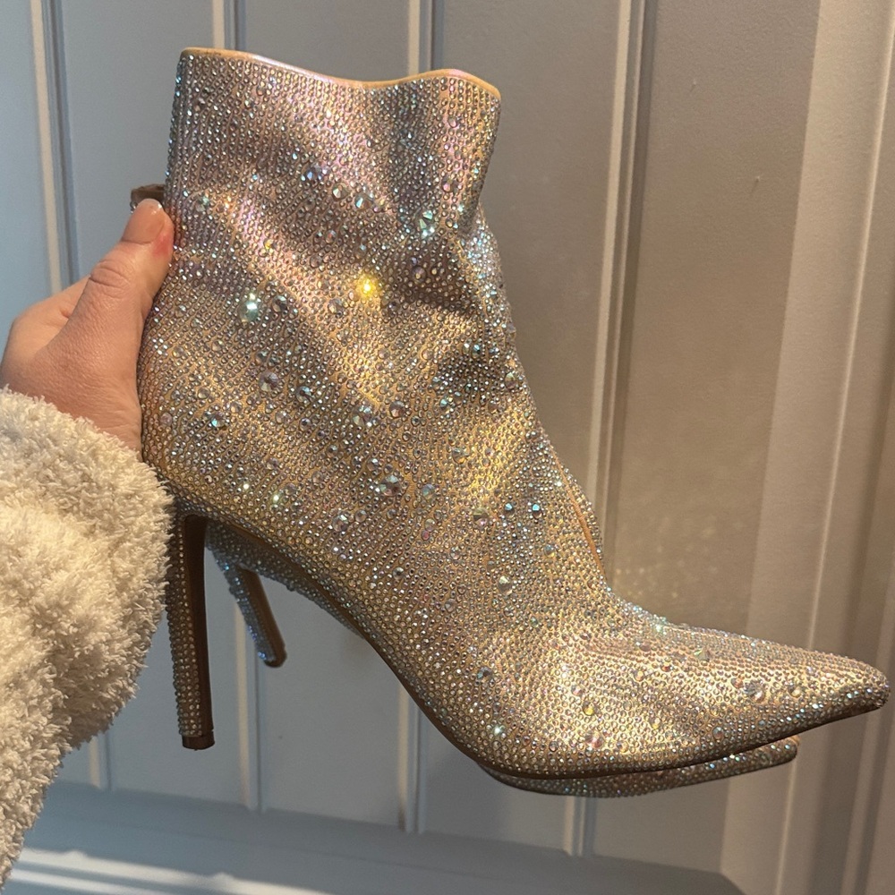 Elegant Rhinestone Ankle Boots